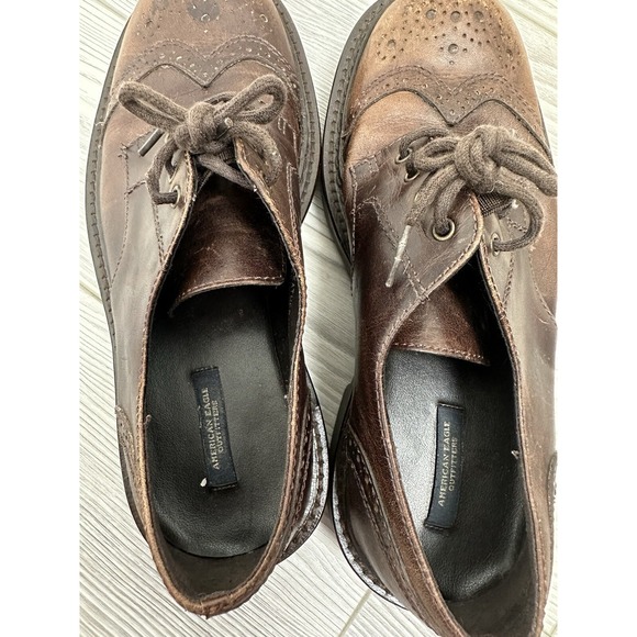 American Eagle Outfitters Vintage Men's Oxford Wingtips Size 7 Leather Preppy - Picture 8 of 9